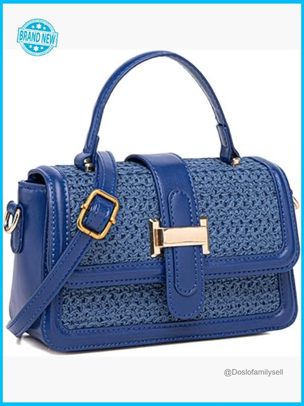 Top Handle Straw Crossbody Satchel Bag Summer Vacation Beach Handbag